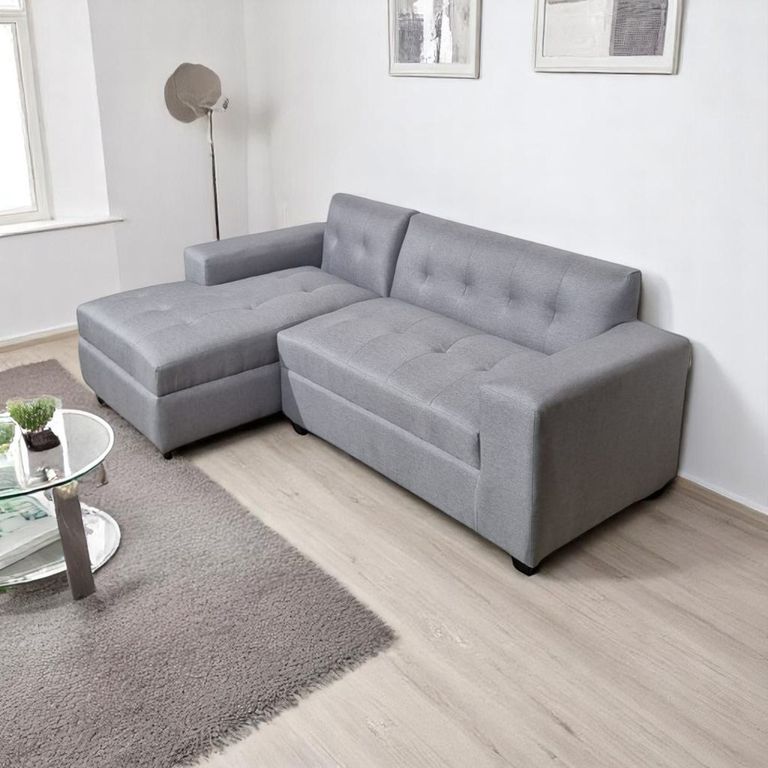 SECCIONAL DIVAN IZQUIERDO LINO GRIS CLARO