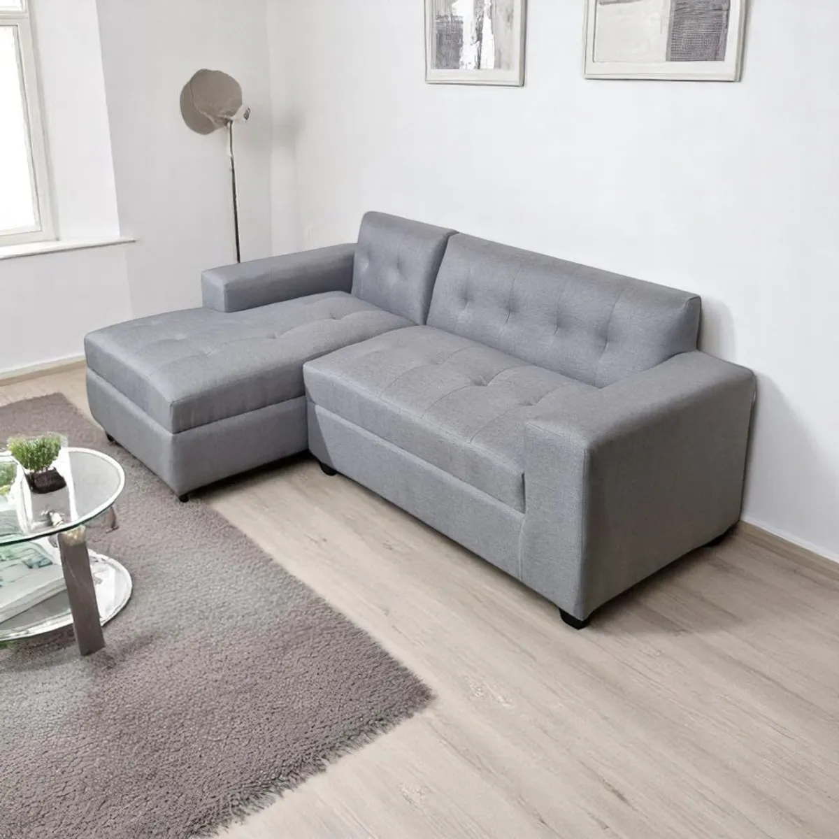 DISEÑOS VALESTRINI - SECCIONAL DIVAN IZQUIERDO LINO GRIS CLARO