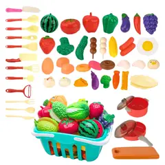 GENERICO - Canasto Diy De Frutas Y Verduras De Juguete 50 Piezas