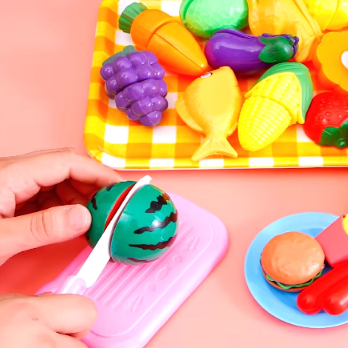 GENERICO - Canasto Diy De Frutas Y Verduras De Juguete 50 Piezas