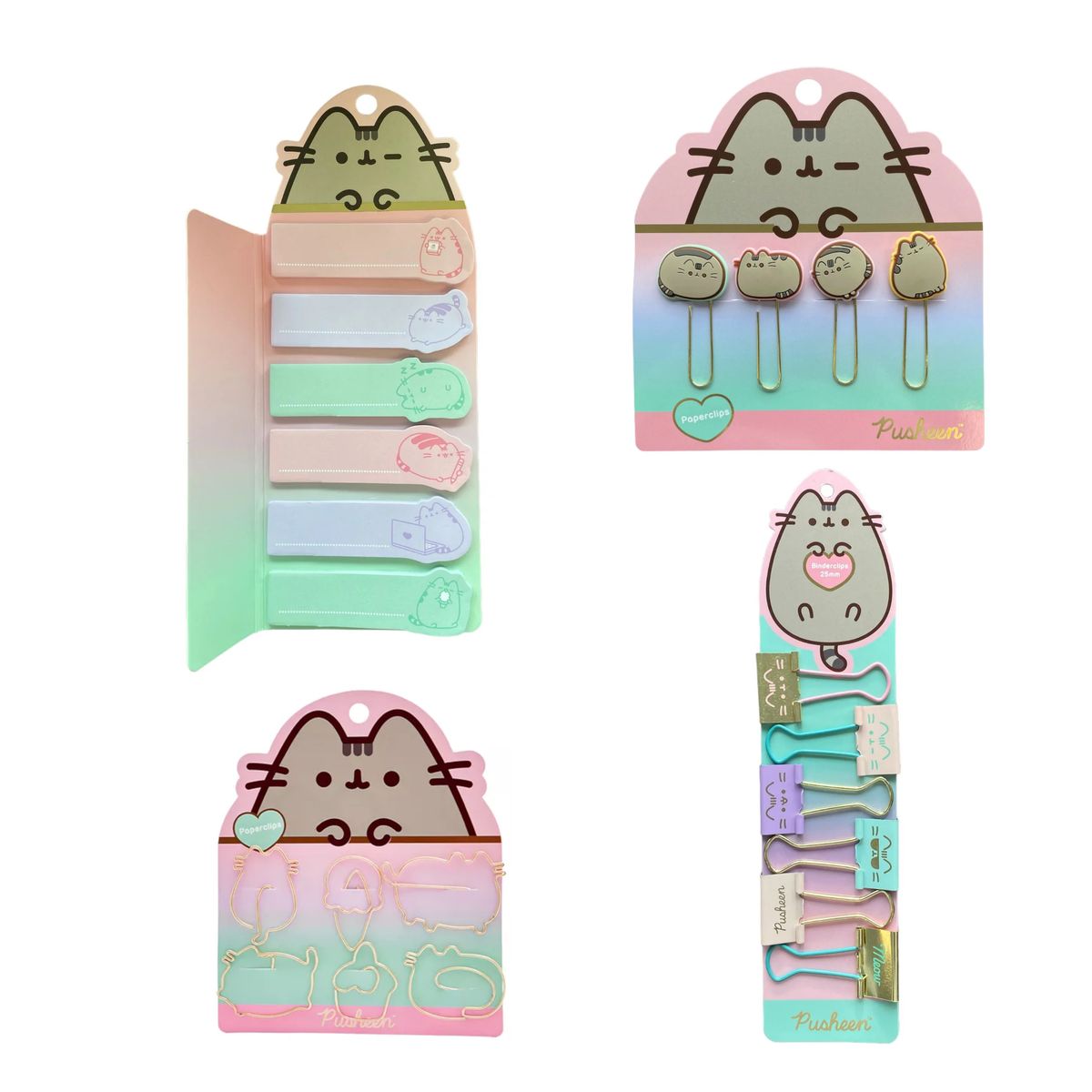 MOOVING - Set Papelería Notas Clips Gato Pusheen