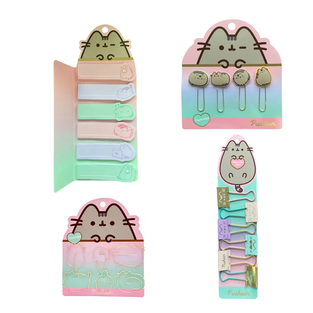 MOOVING - Set Papelería Notas Clips Gato Pusheen