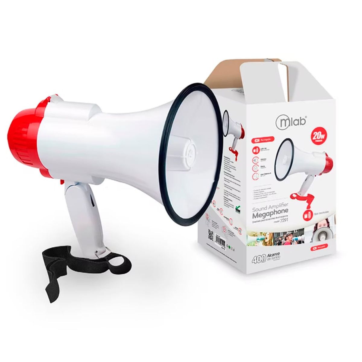 MLAB - Megáfono 20w Usb Microsd Recargable 7291 Mlab / Tecnocenter MLAB