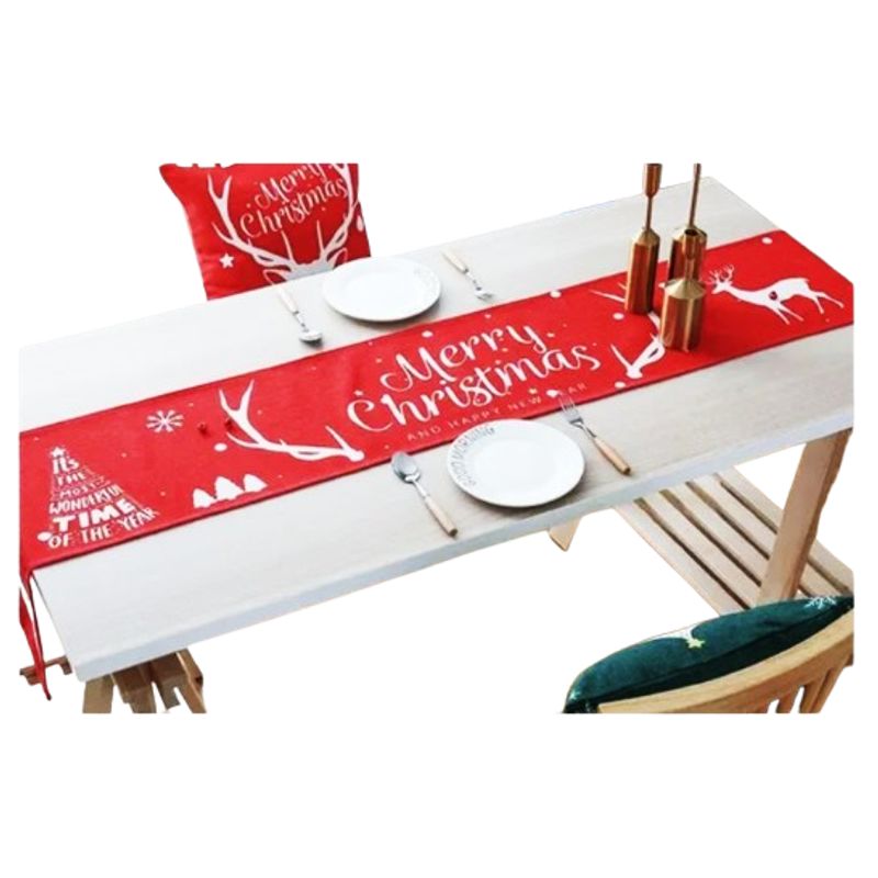 GENERICO - Camino De Mesa De Navidad - Mod Rojo con Blanco