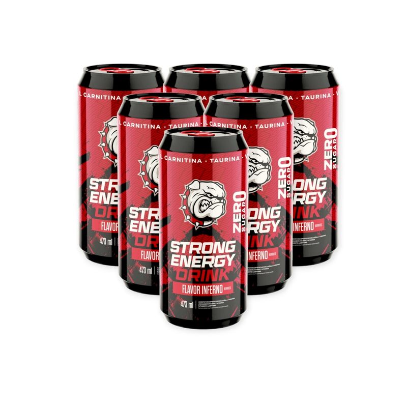 STRONG - PACK 6 ENERGETICAS ENERGY DRINK INFERNO 473ML - STRONGEST