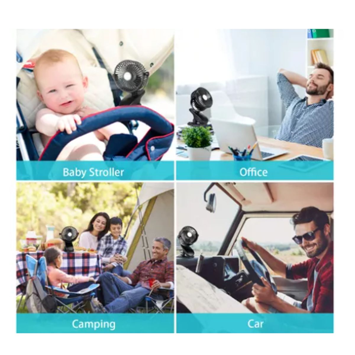 GENERICO - Mini Ventilador Clip 360° Para Bebe Carrito Y Oficina