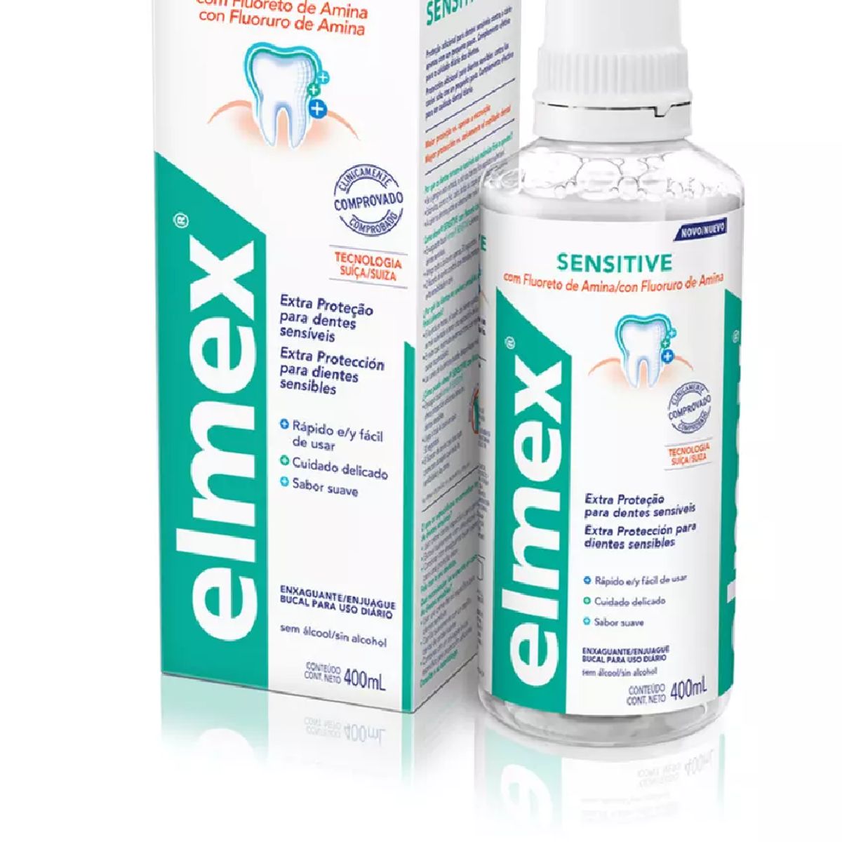 ELMEX - Elmex Enjuague Bucal Sensitive Con Flor Sin Alcohol 400 Ml