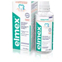 ELMEX - Enjuague Bucal Sensitive Con Flor Sin Alcohol 400 Ml