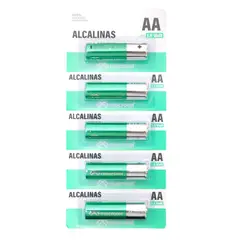MACROTEL - Pack 5 Pilas Alcalinas AA Prepicadas 1.5 Volt