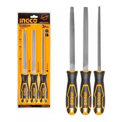 INGCO - Set Juego De Limas Para Metal 3 Pcs 8 PuLG Hktfs1308