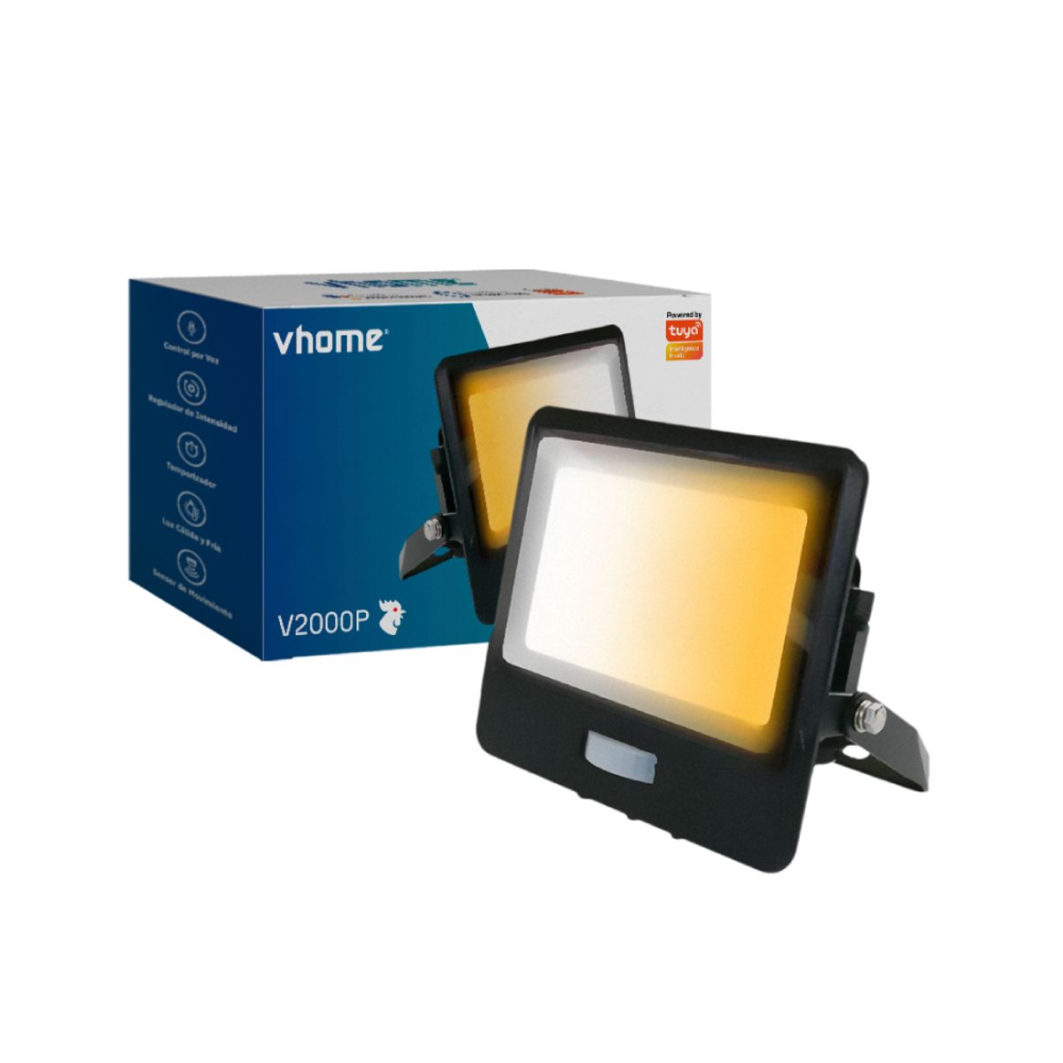 VHOME - Foco Proyector Wifi Vhome V2000P Sensor Movimiento 24W Alexa y Google