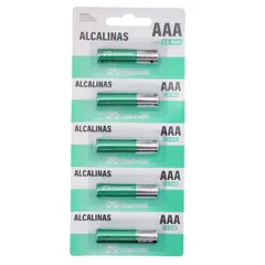 MACROTEL - Pack 5 Pilas Alcalinas AAA Prepicadas 1.5 Volt