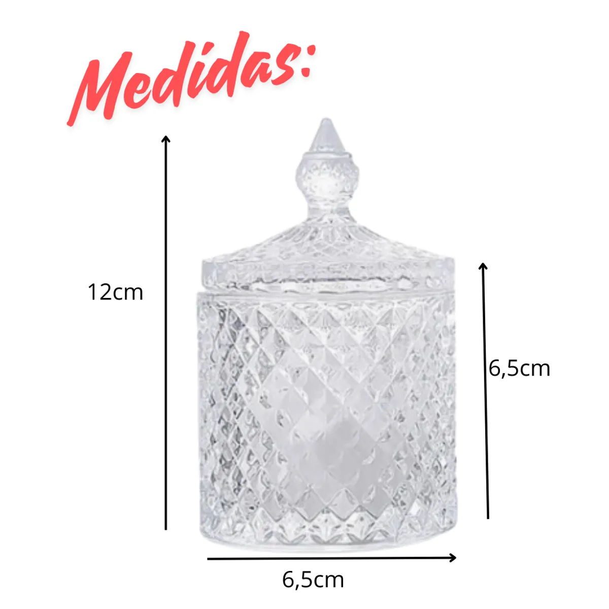 GENERICO - Bombonera Azucarero Caramelera Decorativa De Vidrio Pack 4