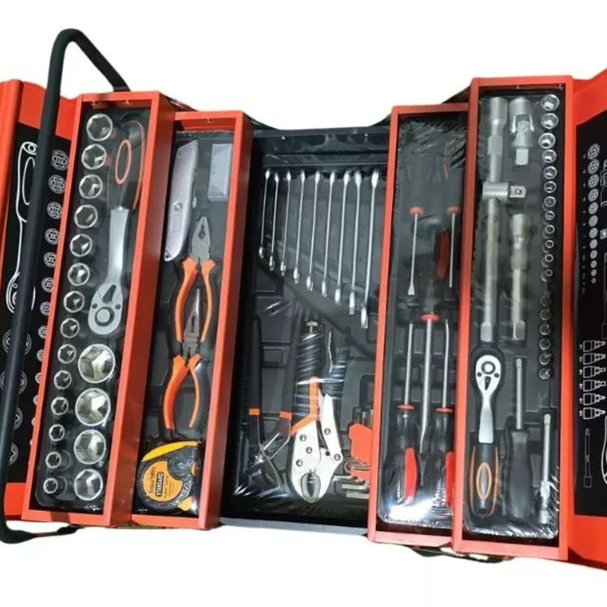 GENERICO - Caja De Herramientas Set 80 Pieza Plegable 5 Niveles Metal