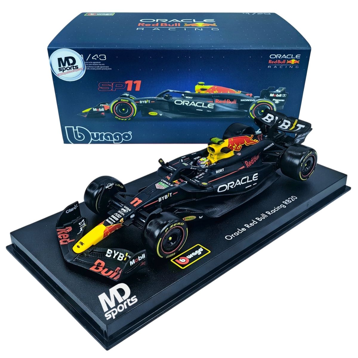 BBURAGO - Auto F1 RedBull RB20 2024 #11 Checo Perez Caja Acrilica 1:43