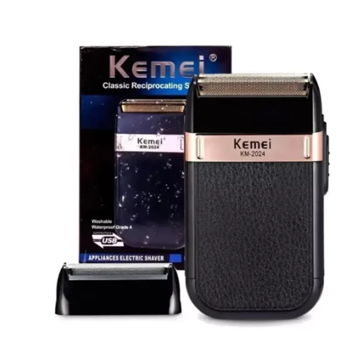 KEMEI - Máquina Afeitadora Kemei Km-2024 Negra Color Negro