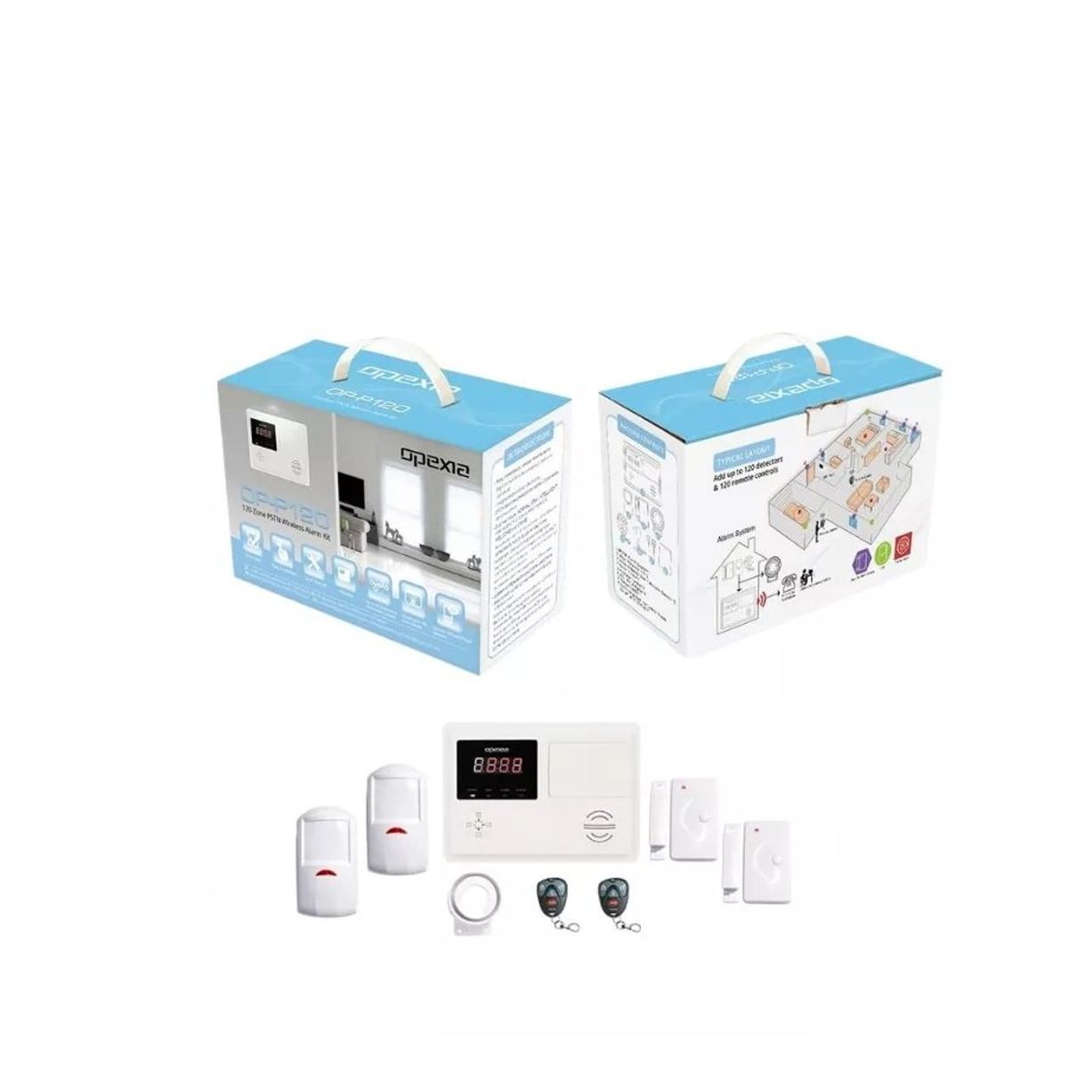 GENERICO - Kit Alarma Inalambrica Opexia Op-p120 Pstn 120 Zonas