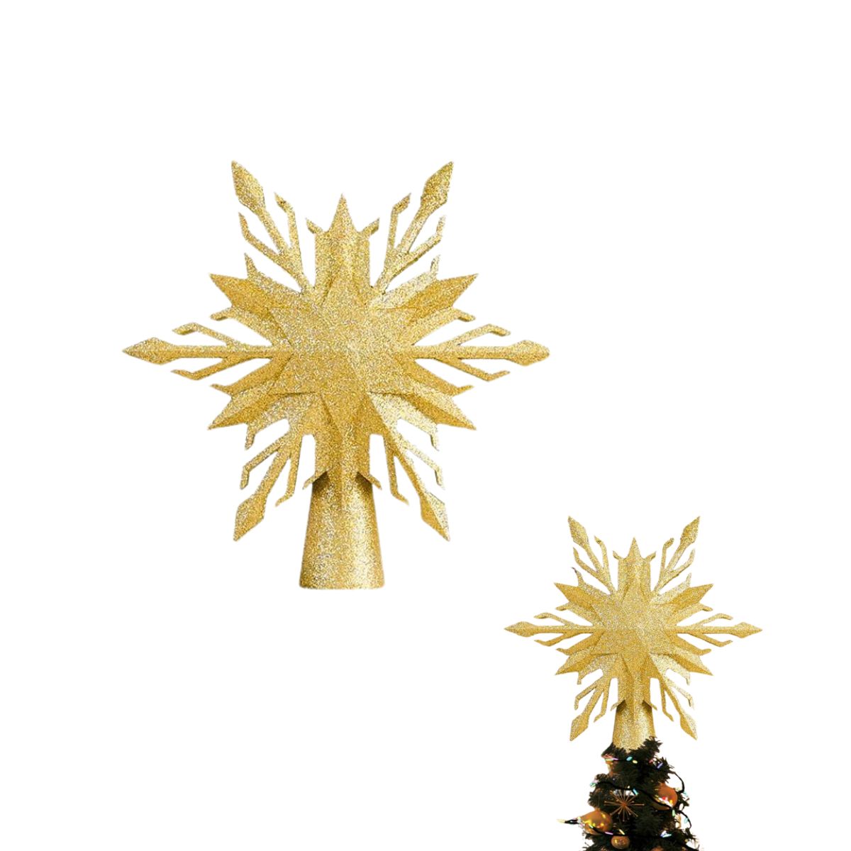 GENERICO - Estrella Copo De Nieve Para Árbol Navidad Proyector Led 3D