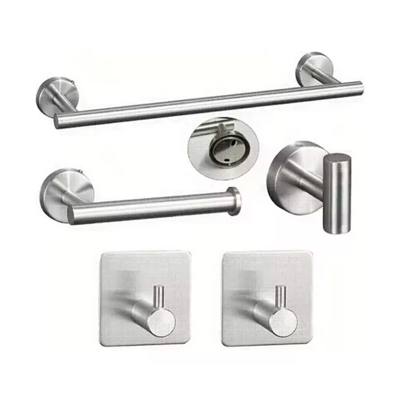 GENERICO - Set De 5 Accesorios De Baño Acero Inoxidable Plata