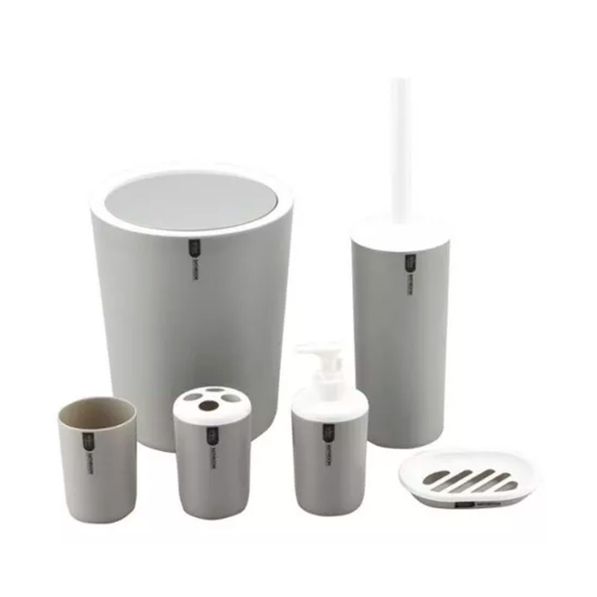 GENERICO - Juego De Baño De 6 Piezas Gris