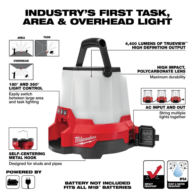 MILWAUKEE - Luz de obra compacta M18 Radius Milwaukee 2145-20