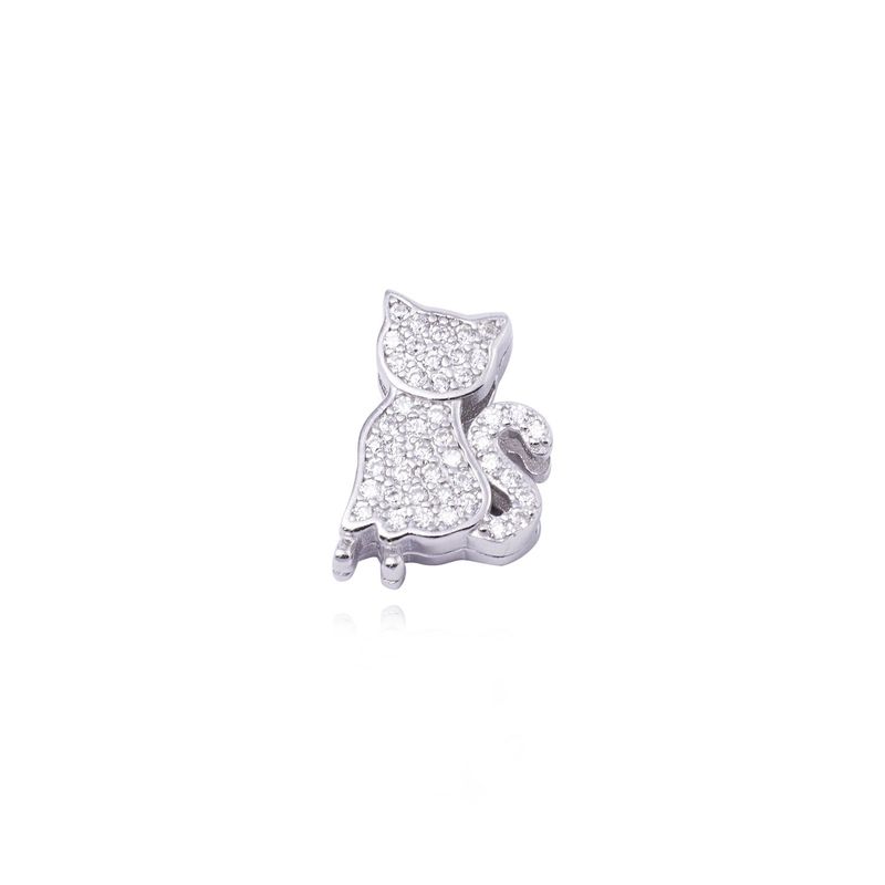 JB JOYAS BARON - Dije de Plata broche Gato con Circonita