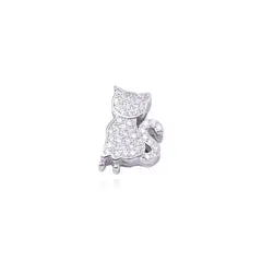 JB JOYAS BARON - Dije de Plata broche Gato con Circonita