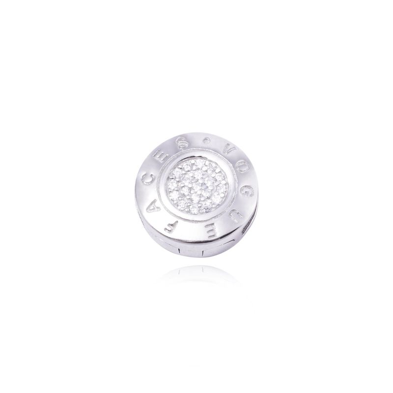 JB JOYAS BARON - Dije de Plata broche Botón con Circonita