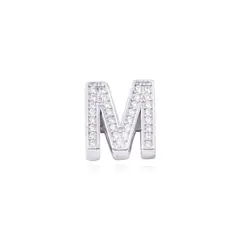 JB JOYAS BARON - Dije de Plata broche Letra M con Circonita