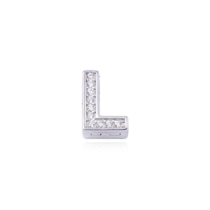 JB JOYAS BARON - Dije de Plata broche Letra L con Circonita