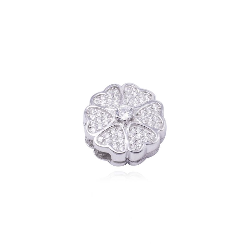 JB JOYAS BARON - Dije de Plata broche Trébol 6 hojas con circonita