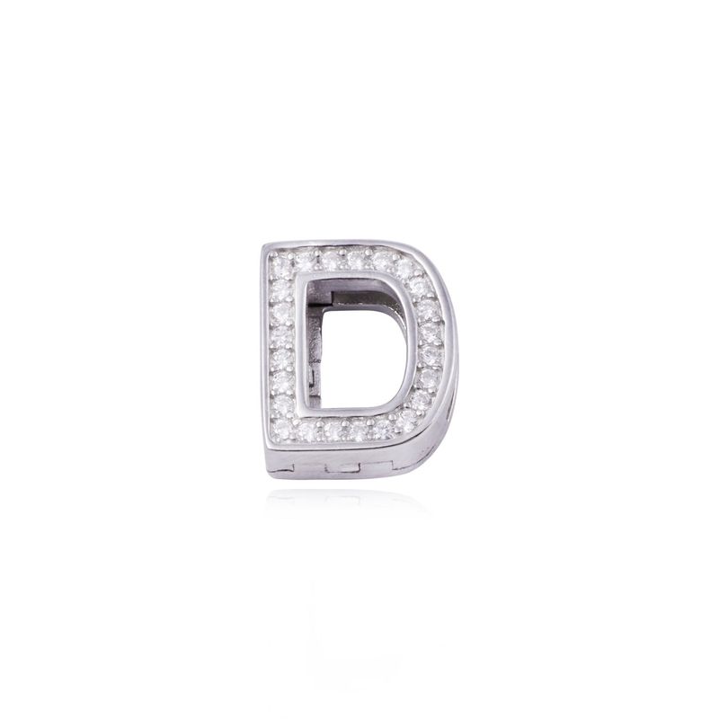 JB JOYAS BARON - Dije de Plata broche Letra D con Circonita