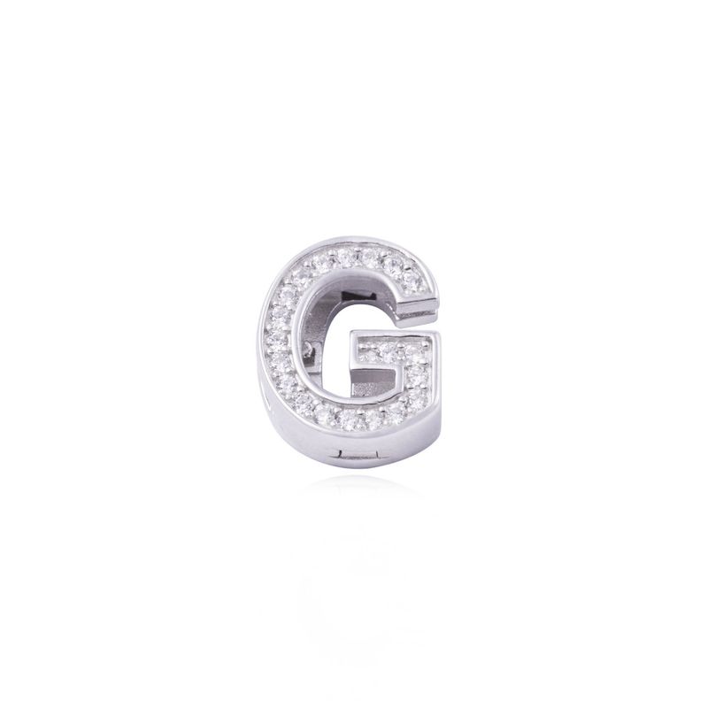 JB JOYAS BARON - Dije de Plata broche Letra G con Circonita