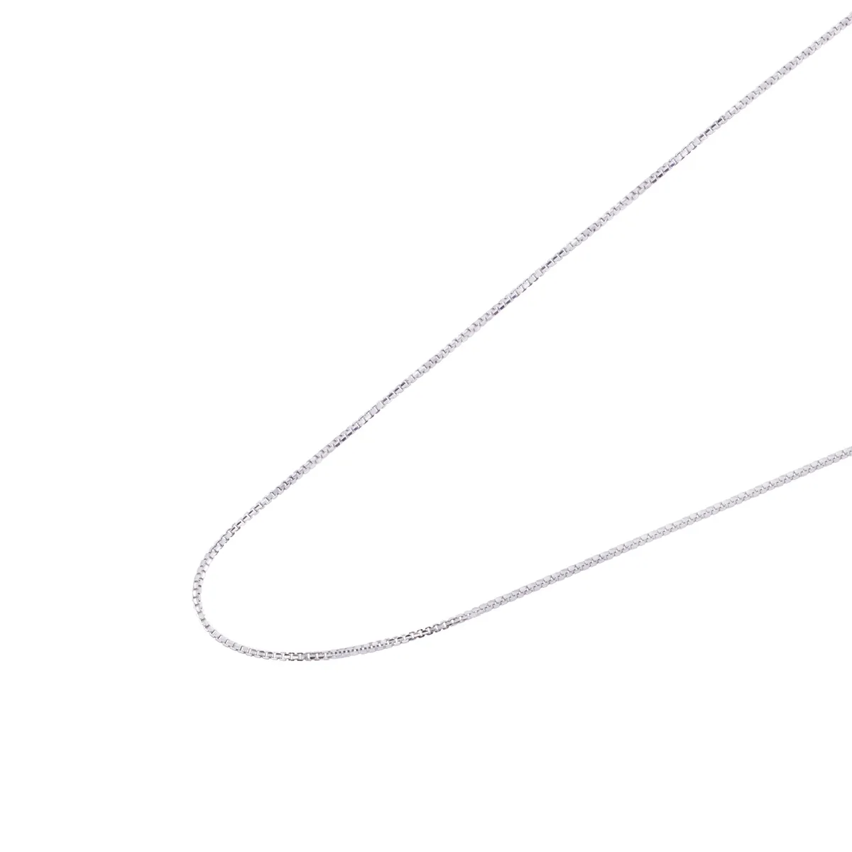 JB JOYAS BARON - Cadena de Oro Blanco 18kt Eslabon Caja 50CM