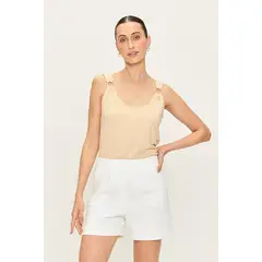 ASH - Polera Sin Mangas Beige Mujer
