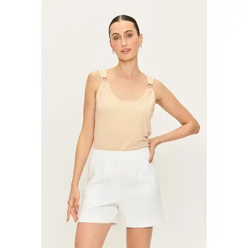 ASH - Polera Sin Mangas Beige Mujer