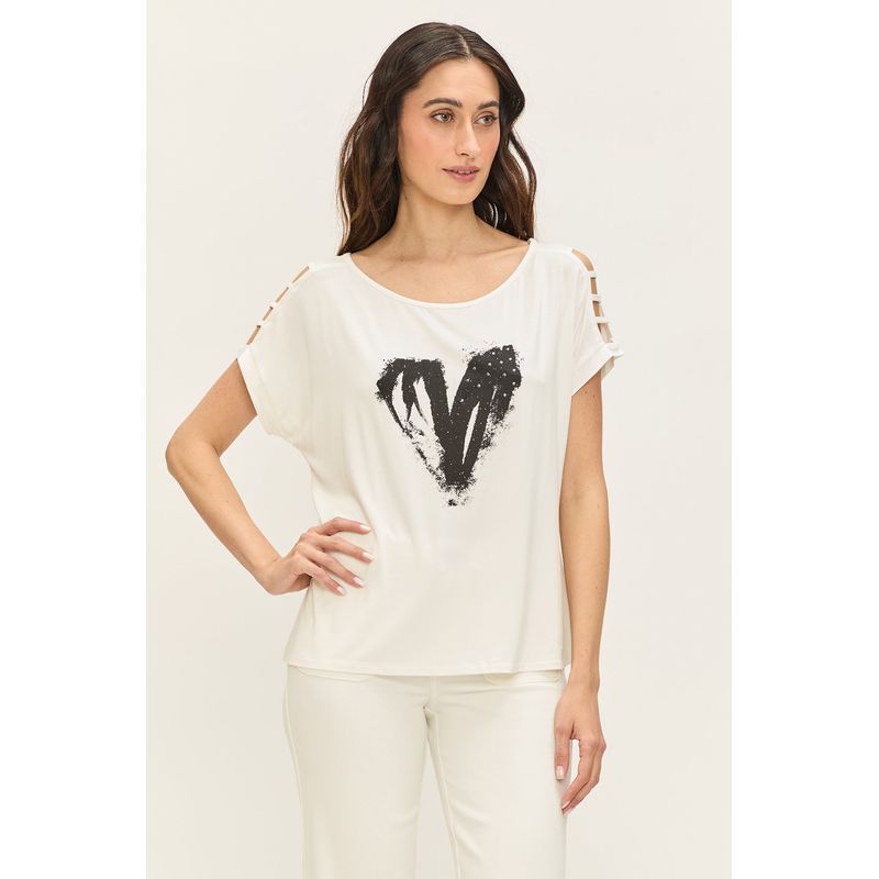 ASH - Polera Manga Corta Crudo Mujer Ash