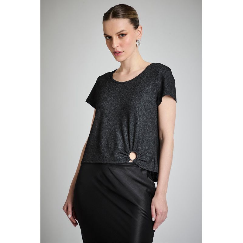 ASH - Polera Manga Corta Negro Mujer Ash
