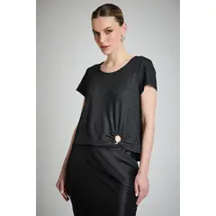 ASH - Polera Manga Corta Negro Mujer