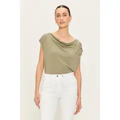 ASH - Polera Manga Corta Verde Militar Mujer