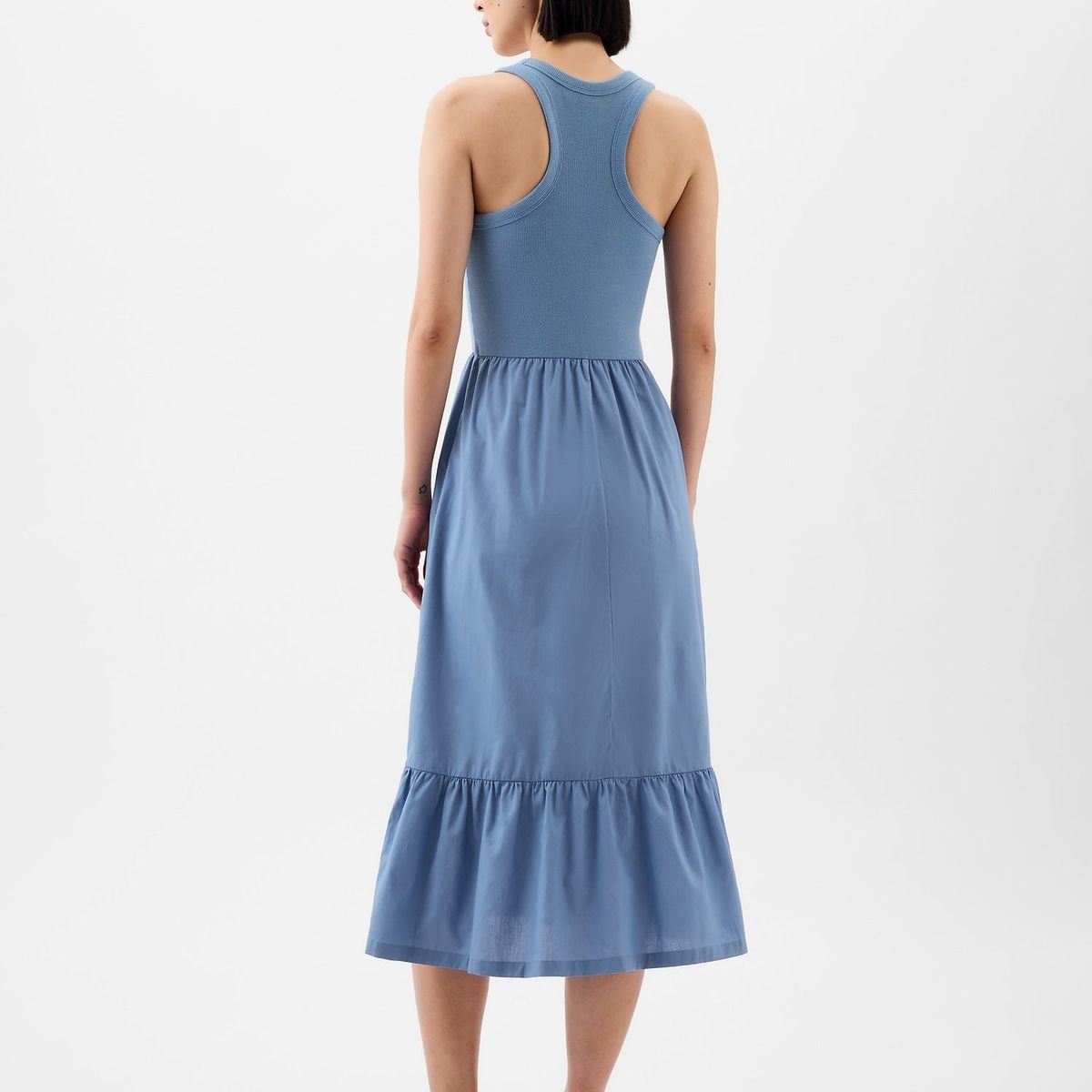 GAP - Vestido Mujer Midi Halter Celeste GAP