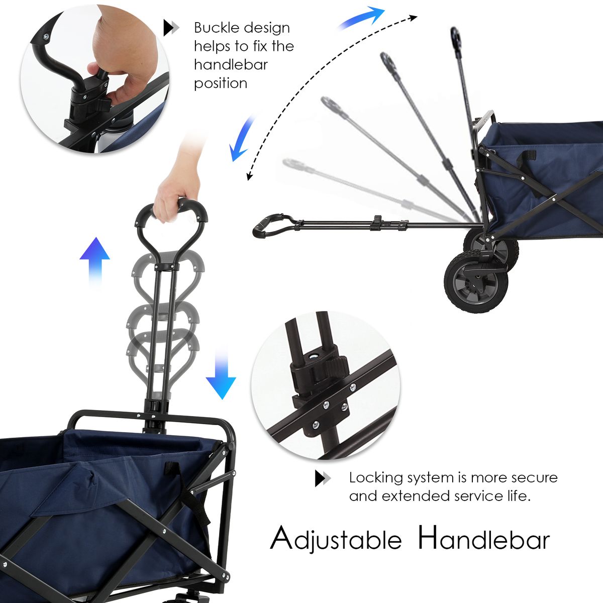 BASKO FITNESS - Carro de arrastre Wagon Metalico Azul