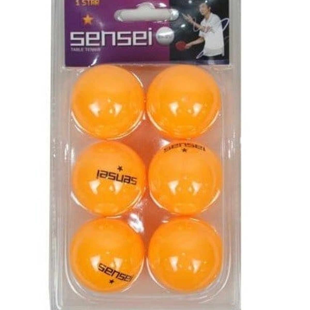 SENSEI - Pelota Ping Pong Sensei 1 Estrella Naranjo 6 u