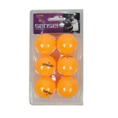 SENSEI - Pelota Ping Pong 1 Estrella Naranjo 6 u