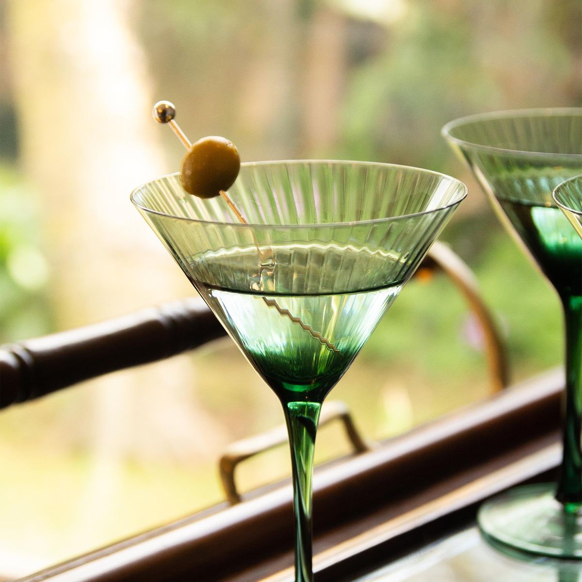 DECO EXPRESS - Set 6 Copas Martini verde