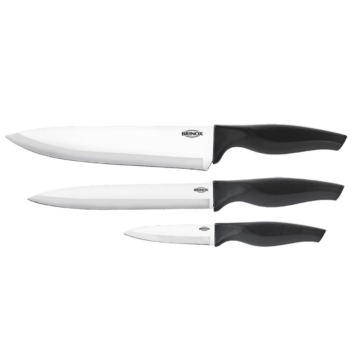 BRINOX - Set De 3 Cuchillos En Acero Inoxidable Negro Brinox Cross