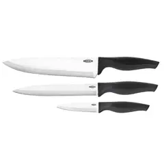 BRINOX - Set De 3 Cuchillos En Acero Inoxidable Negro Cross
