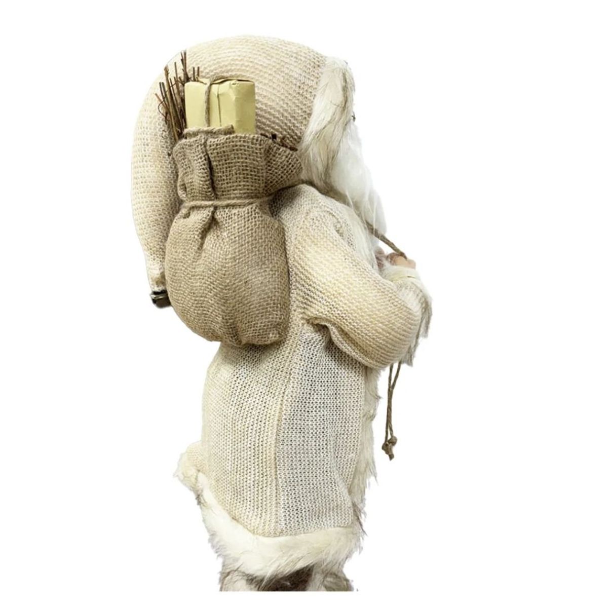 GENERICO - Muñeco Viejo Pascuero Navidad Traje Beige Brillante 60 cm