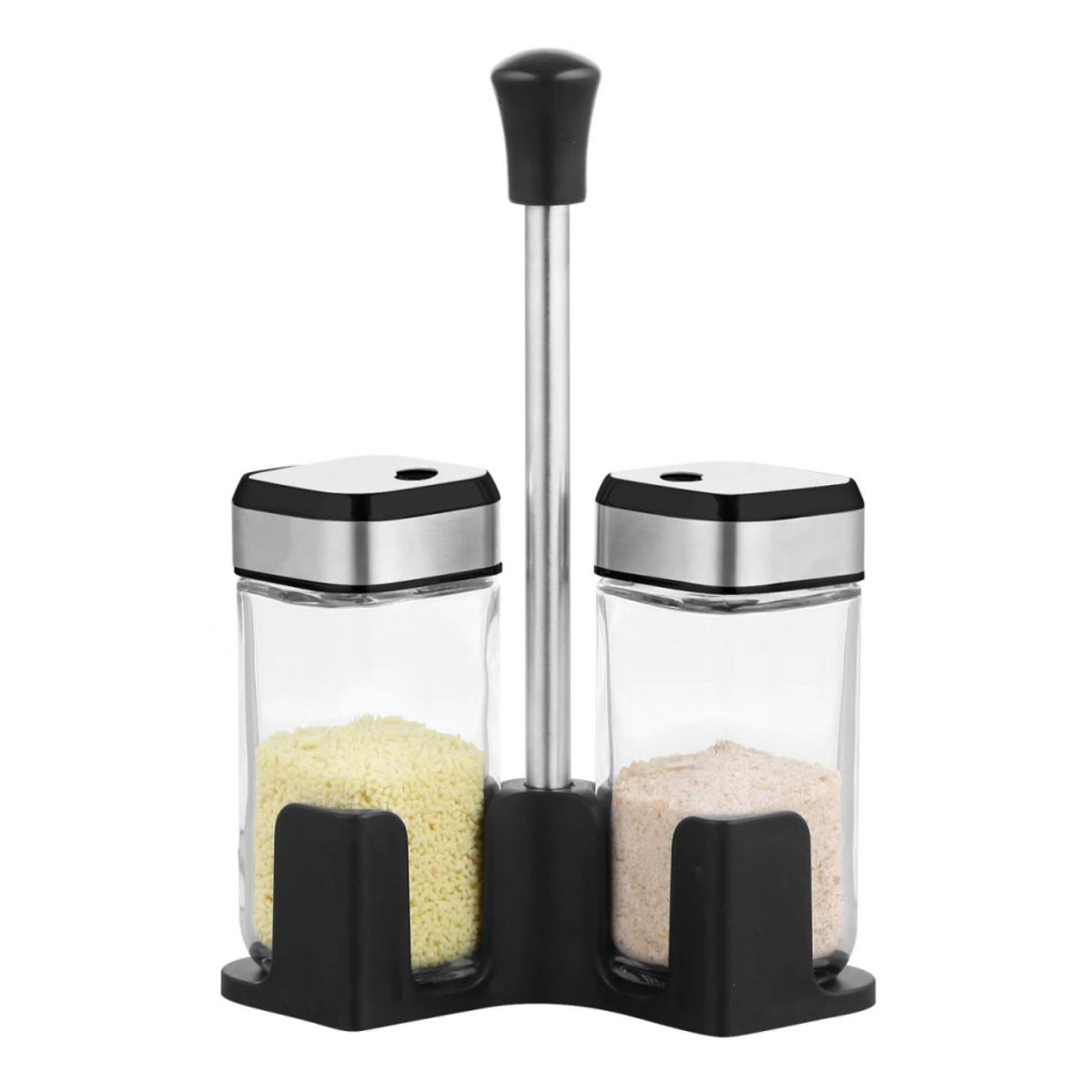 GENERICO - Especiero Condimenteros Set 2 Unidades Vidrio-acero Inox