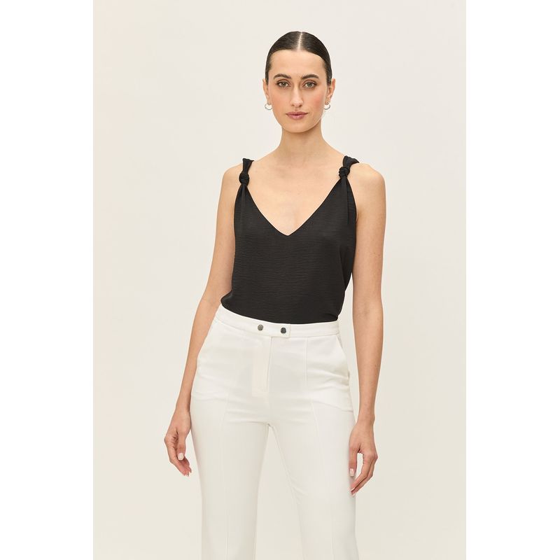 ASH - Blusa Sin Mangas Negro Mujer Ash